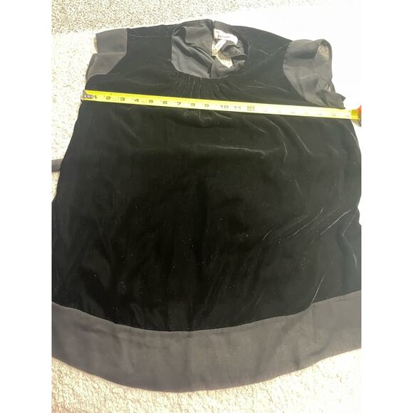 BCBG MaxAzria Runway Womens XS Velvet Tie Waist Blouse Black Sleeveless - Picture 4 of 10